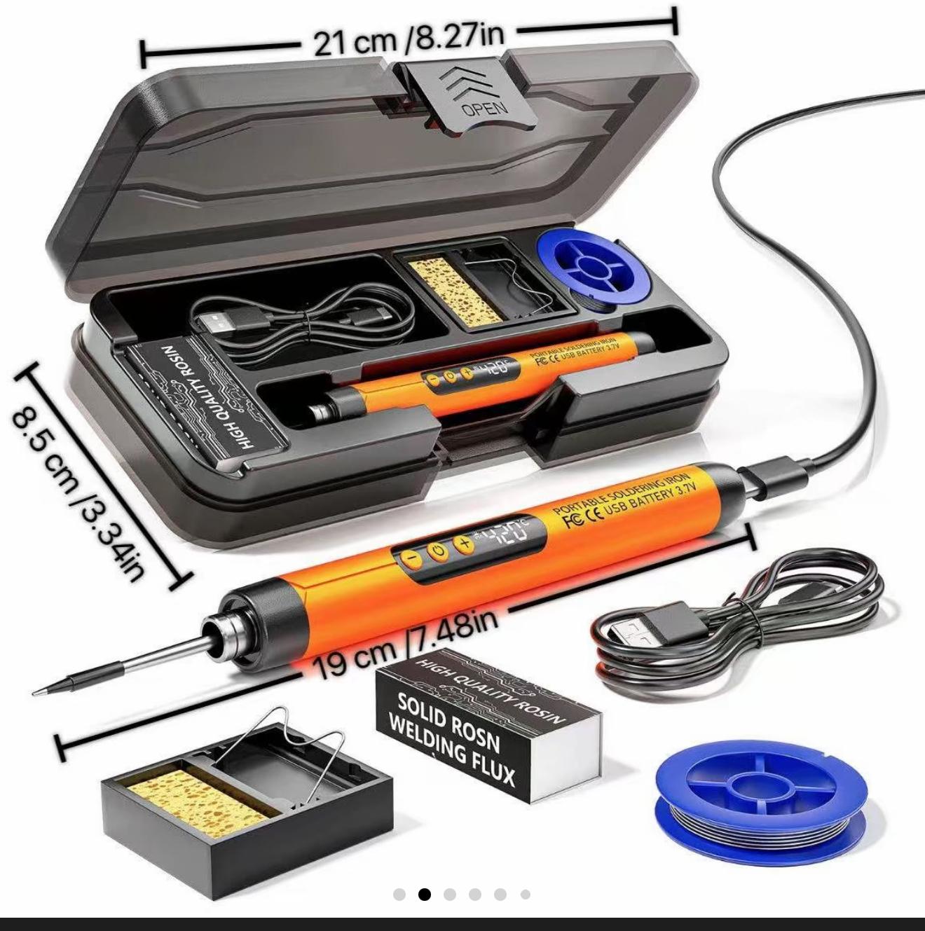 Portable USB Rechargeable Soldering Iron Kit